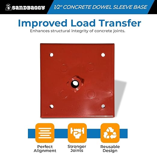 1/2" Concrete Dowel Sleeve Base - Concrete Joint Alignment - Sandbaggy (250, 1/2")