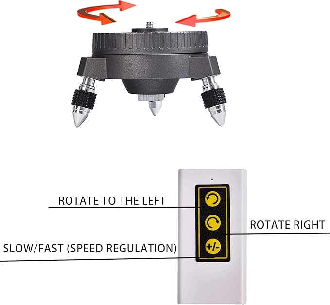 Electric rotating base pole,Used for laser level, 13.8 feet/4.2M with 47 in tripod with 1/4 inch 5/8-inch screw threads thread for Rotary and Line Lasers