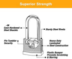4Pcs Laminated Padlocks with Same Key for Door, Luggage, Gate, Storage, Fence, Cabinet, Garage, Shed, Latch - Weather Resistant