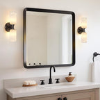 14in Modern Spanish Natural Marble Bathroom Vanity Sconces, Alabaster Wall Sconces Set of Two, Black Alabaster Sconce Wall Lighting, Black Wall Light Fixtures Decor