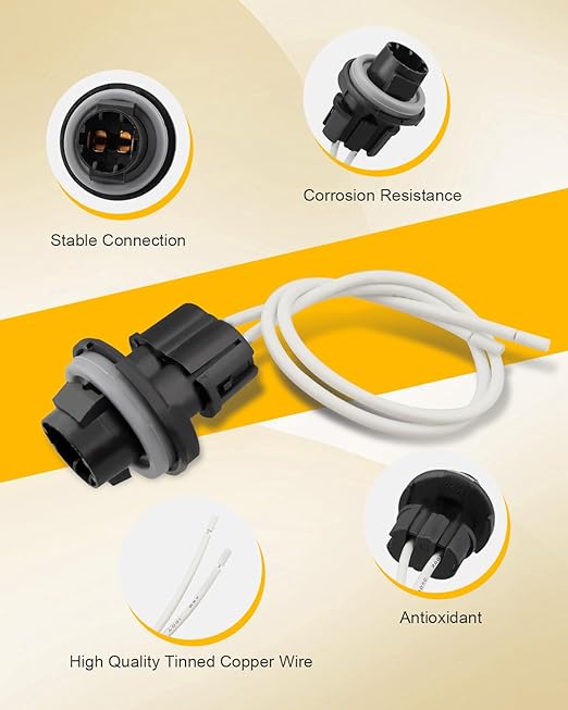 LS44 Bulb Socket Multi-Purpose Lamp Light Fit for Chevrolet GMC Buick Cadillac Oldsmobile Pontiac Saturn, for Tail Light Socket&License Plate Light Socket&Fog Light Socket