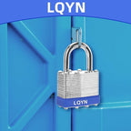 Padlocks with Same Key, LQYN 100 Pcs Laminated Keyed Padlock (1-9/16", 40mm), Keyed Alike Locks, Normal Shackle, for Storage Locker, Hasp Latch, Toolbox, Sheds