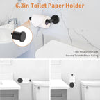 Cilee 10 Piece Matte Black Bathroom Hardware Set,2 Pack 5 Piece Bathroom Accessories Set Include 24 inch,16 inch Toilet Paper Holder, Towel bar,Towel Ring,Towel Hook,Stainless Steel Wall Mounted