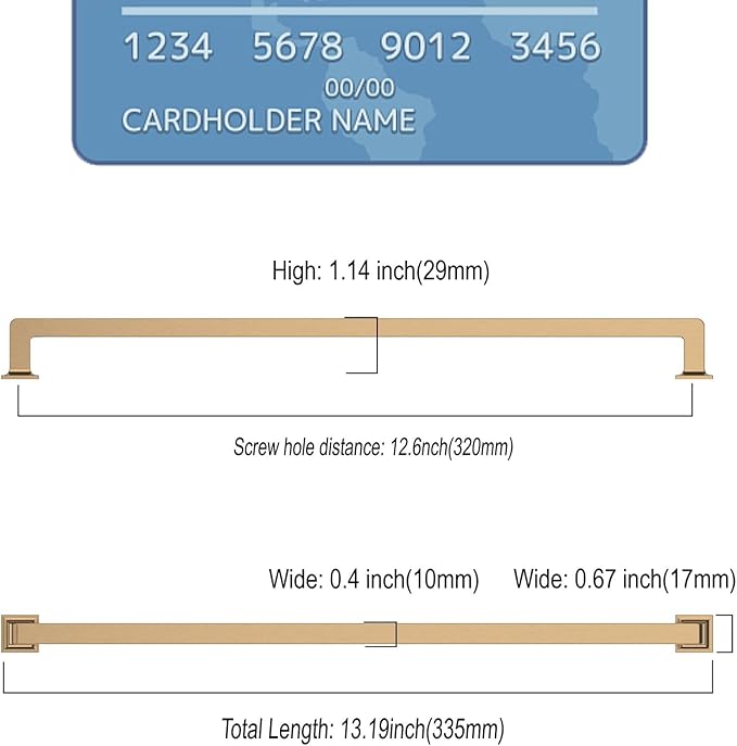 FILTA 12.6 Inch(320mm) Hole Centers Champagne Bronze Cabinet Pulls(Set of 6),Champagne Cabinet Pulls Zinc Alloy Kitchen Cabinet Handles Cabinet Hardware for Cabinets Cupboard Drawer