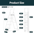 WOA WOA 5 Step Ladder, Foldable Ladder with Wide Pedals and Handle, Sturdy Ladders for Home and Kitchen with Anti-Slip Feet, Supports up to 330 lbs - White