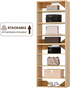 ROOMTEC 31.5" Shelf Short Tower Closet Unit, Modular Closet System with Shelf, Wardrobe Organizer for Bedroom or Walk-in Closet, Wall Mounted, Customizable Clothes Storage Unit, Wood