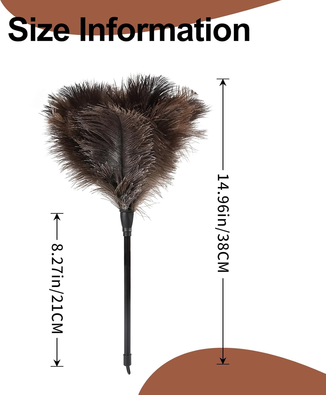 Ostrich Feather Duster-14.9 Inch Mini Natural Feathers Dusters with Plastic Handle Reusable Handheld for Cleaning Supplies Home Car Office(4pcs)