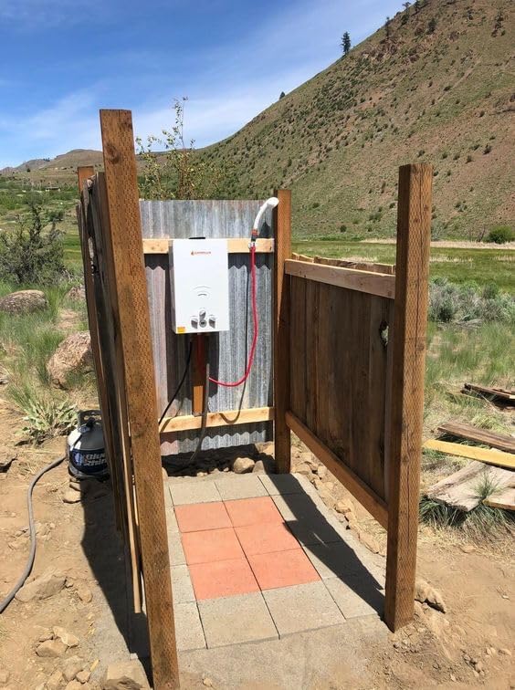 CAMPLUX 2.64 GPM Propane Portable Gas Water Heater, 68,000 BTU Outdoor Tankless Camping Water Heater with Digital Display, White