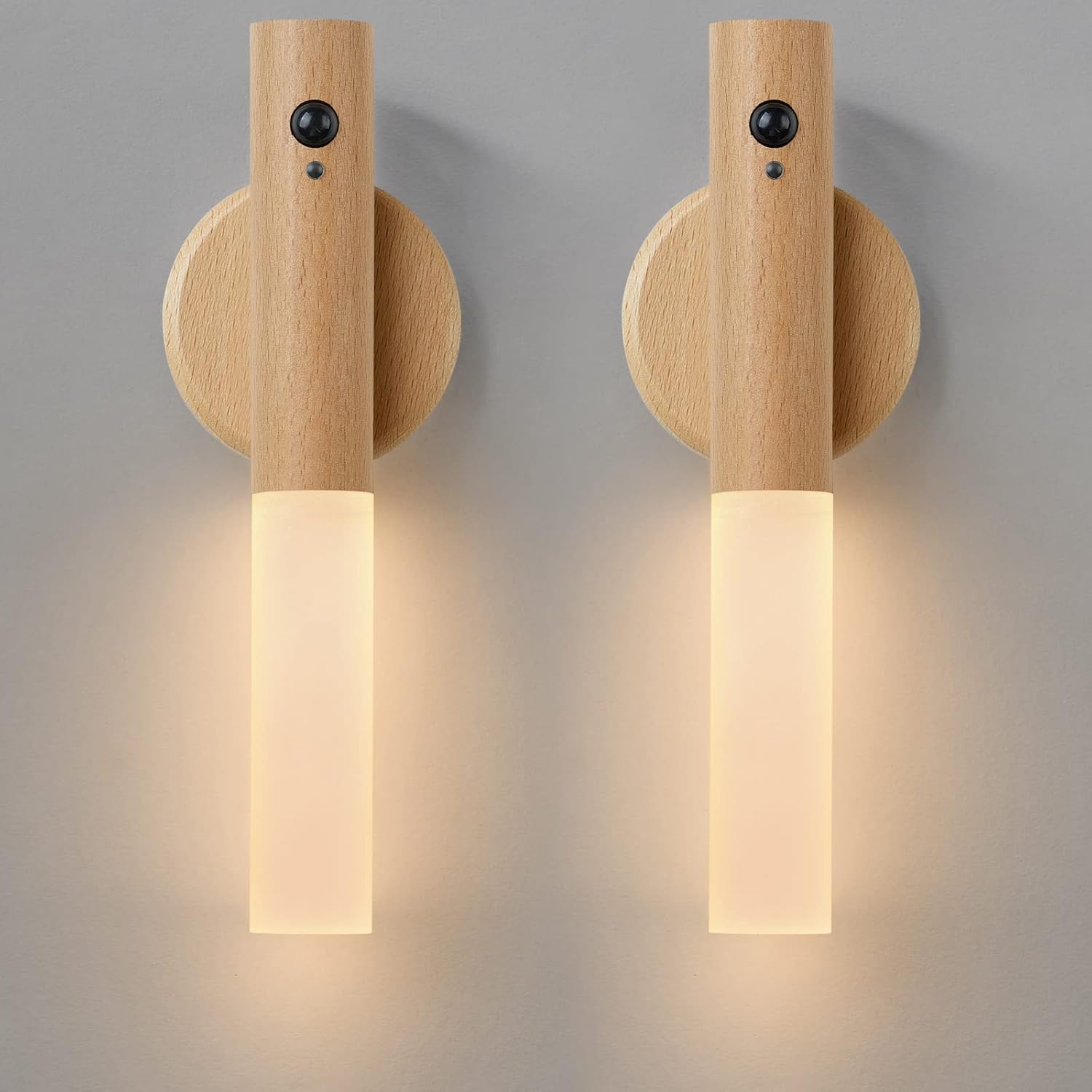 Montford Wall Sconces Set of Two Battery Operated, Motion Sensor Night Light Magnetic Wall Light Rechargeable Wall Sconce, Peel and Stick Sconce Lights for Hallway