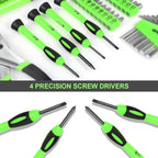 DNA MOTORING 39-Piece Household Tool Set General Repair Small Hand Tool Kit Storage Case for Home Garage Office College Dormitory Use, Green, TOOLS-00010