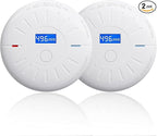 2 Pack 10 Year Battery Operated Smoke and Carbon Monoxide Detector, Portable Fire Co Alarm for Home and Kitchen (White)