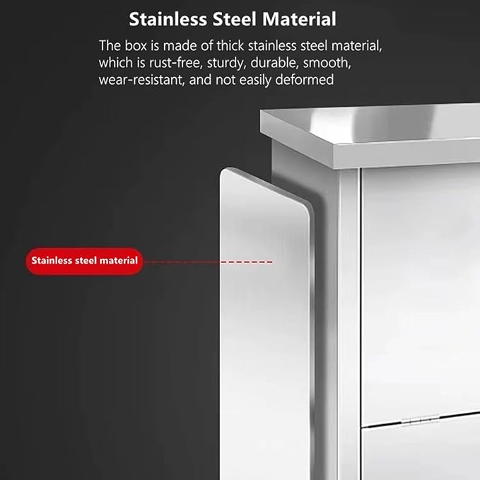 Stainless Steel Fire Extinguisher Cabinet for 5-10 pounds Extinguisher 20'' x 12.7'' x 6.9'' Accommodate Two Extinguisher Indoor/Outdoor Ground Fire Extinguisher Box Waterproof Dustproof