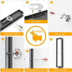 Sytmhoe Outdoor Wall Lights, 23.6in 10%-100% Dimmable 6000K LED Modern Patio Wall Light Fixture, Aluminum&PC Black Exterior Sconce Wall Mounted Lights,Suitable for Garage Courtyard House(6000K)