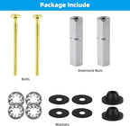 Hibbent 2 PCS Universal Toilet Seat Bolts Kit, Heavy Duty Solid Brass Toilet Bolts with Extra Long Stainless Steel Downlock Nuts Rubber Washers Gaskets, Easy to Install - Bathroom Toilet Repair Screw