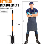 VNIMTI Heavy Duty Shovel with Fiberglass Handle for Digging and Gardening, Metal, 58 Inches