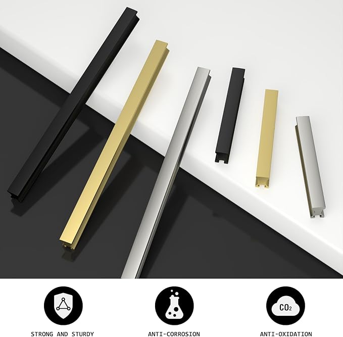 homdiy 5 Pack Adjustable Brushed Brass Cabinet Pulls 1" to 4" (25-102mm) Adjustable Hole Distance Drawer Pulls