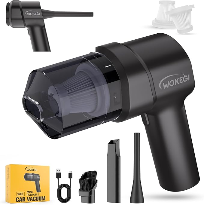 Handheld Mini Car Vacuum, 10000PA Cordless Portable Vacuum with 2000mAh Battery, 3 in 1 small Vacuum Cleaner & Air Duster with Type-C Charging, Compact & Lightweight for Car, Home, Kitchen (Black)