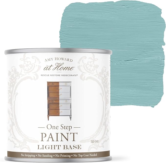 AMY HOWARD AT HOME Chalk-Based One Step Paint for Furniture, Cabinetry, Decor, Finish, and More | No Stripping, Sanding, or Priming | Light Base | 16 Ounce | Harbor Lights