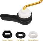 Toilet Handle Replacement Kit, Side Mount Toilet Trip Levers with Seal Gasket and Nut, with Stainless Steel Flapper Chains, Universal Replacement for Most Toilets (Matte Black)