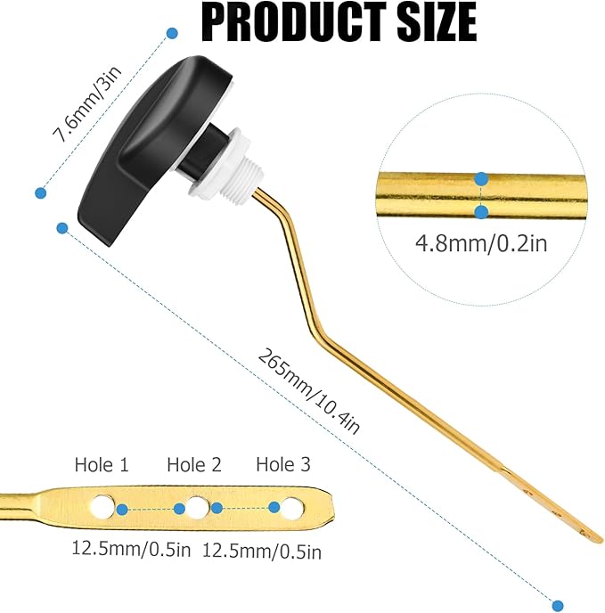 Compatible with TOTO Toilet Handle Replacement Parts Kit, Universal THU068#CP Trip Lvr for St743S Side Mount Toilet Flush Tank Lever Handle for TOTO Kohler Toilet Tank, 1-Pack Matte Black