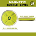 Bullseye Round Circular Magnetic Bubble Level Indicator For Rv Large Spirit Camper Bulls Eye Precision Machinist Magnet Post Tool Leveling Table Trailer 3.15 Inch 80 Mm