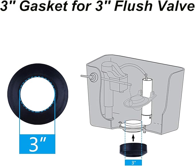 Hibbent Universal Toilet Tank To Bowl Gaskets with 3 Set Brass Hardware Kits Fits Most 3-Inch 3.5-Inch flush valve opening 2-Piece Toilet Tanks