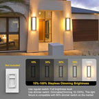 Sytmhoe LED Square Outdoor Wall Lights,16inch 3000K 10%-100% Dimmable Exterior Wall Light Aluminum&PC Body Waterproof IP65 led Porch Light for House Patio Garage Garden