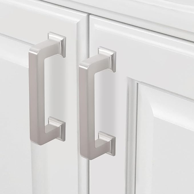 COTYKILEY 10 Pack 3 Inch(76mm) Brushed Satin Nickel Cabinet Handles Kitchen Cabinet Pulls Cabinet Door Handles Kitchen Cabinet Hardware Cupboard Drawer Pulls Dresser Handles