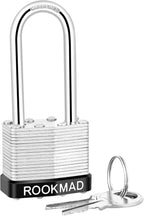 Keyed Padlocks, Laminated Steel Padlock, Keyed Alike Locks with Same Keys, Long Shackle, PE Plastic Hoop, The Lead Content of This Pad Lock complies with CA65, 80 Pack