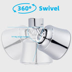 iFealClear Kitchen Sink Faucet Head, 360° Faucet Sprayer Attachment, 55/64-27UNS Large Angle Faucet Aerator Adapter with 2 Metal Swivel Joints, 4 Spray Modes, Extra 15/16" Male Thread Adapters, Chrome