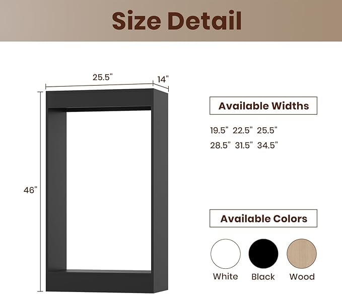 ROOMTEC 25.5" Double Hanging Closet Unit, Modular Closet System with Hanging Rod, Wardrobe Organizer for Bedroom or Walk-in Closet, Wall Mounted, Customizable Clothes Storage Unit, Black