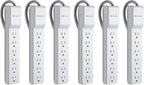 Belkin 6-Outlet Power Strip Surge Protector w/Flat Rotating Plug, 6ft Cord – Ideal for Personal Electronics, Small Appliances and More (1080 Joules), White, 6' - 6 Pack