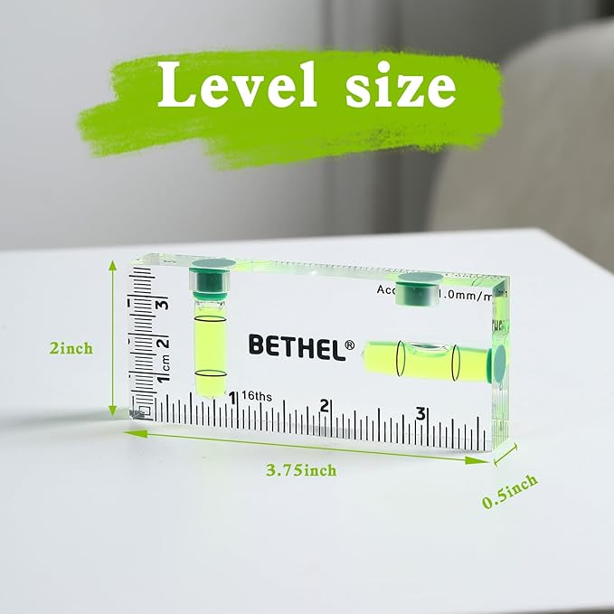 BETHEL Small Level Mini Bubble 90°/180°SpiritLevel,Magnetic 3.74 Inch Shatterproof Cross Check PocketLevel Picture Hanging Levels Tools for Machinist,Construction & Household