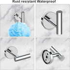 Cilee 10 Piece Chrome Bathroom Hardware Set,2 Pack 5 Piece Bathroom Accessories Set Include 24 inch,16 inch Toilet Paper Holder, Towel bar,Towel Ring,Towel Hook,Stainless Steel Wall Mounted