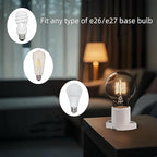 4-Pack E26 Ceramic Light Sockets - 600V 660W Heat-Resistant Lamp Holder with 2-Hole Flange Mount & 6" 18AWG Wire for Garage/Closet Ceiling Lighting (White)