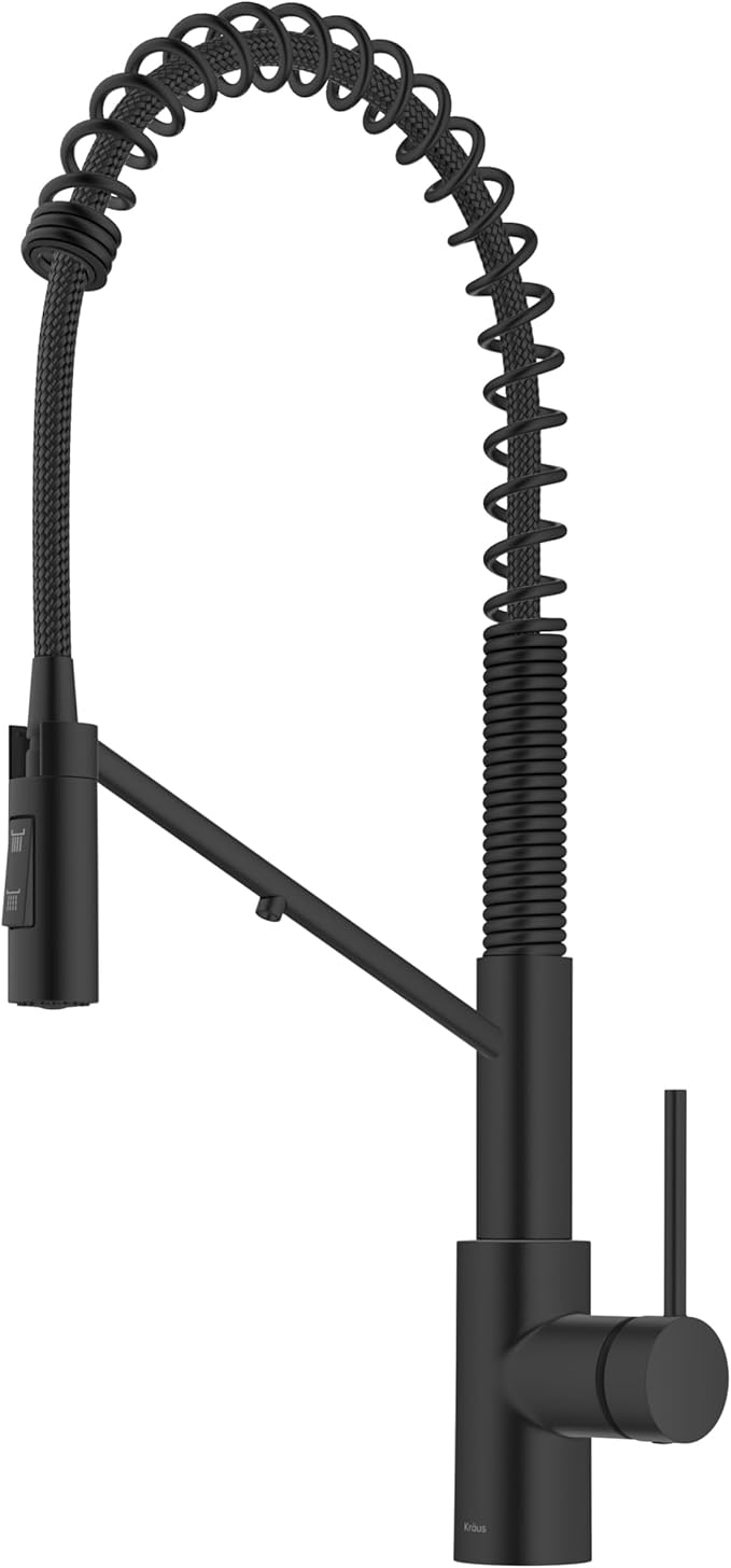 KRAUS Oletto 2-in-1 Commercial Style Pull-Down Single Handle Water Filter Kitchen Faucet for Reverse Osmosis or Water Filtration System in Matte Black, KFF-2631MB