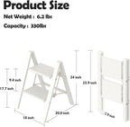 Taranta 2 Step Ladder,Aluminum Lightweight Folding 2 Step Stool with Anti-Slip Wide Pedal, 330lbs Capacity Step Ladder for Household,Kitchen,Office - White
