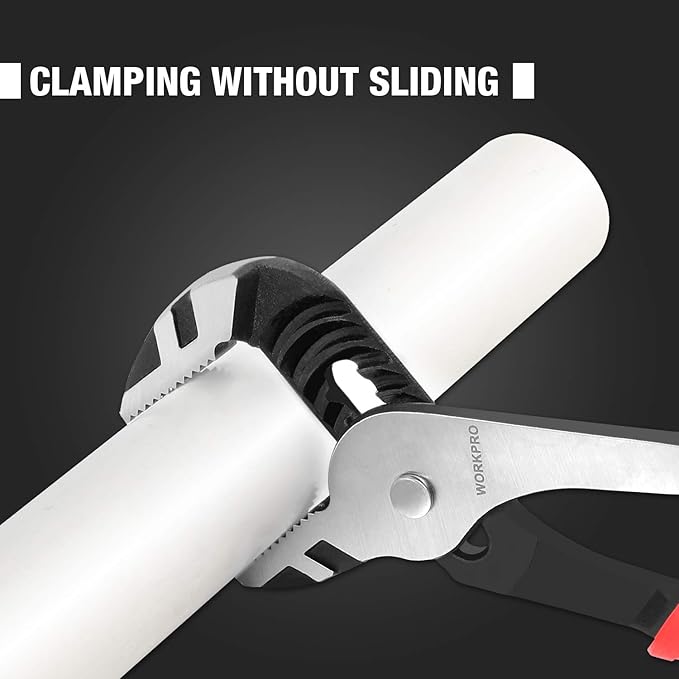 WORKPRO 3 Piece Groove Joint Plier Set, 12/10/8 Inch Adjustable Water Pump Pliers, Straight Jaw Pliers for Home Repair, Gripping, Nuts, Bolts, Pipe & Fittings