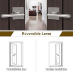 HOSOM 2 Pack Interior Door Levers Passage Door Handles Heavy Duty No Locking Door Handle Set for Hallway, Closet Doors, Satin Nickel Door Handle with Square Plate