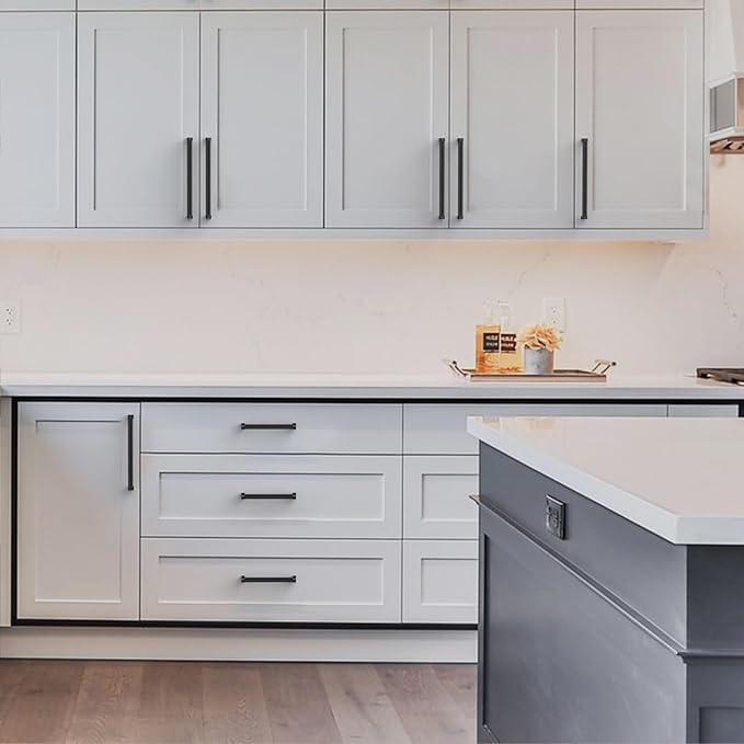 Amerdeco 10 Pack Matte Black knurled Cabinet Pulls 3 Inch Hole Centers Kitchen Cabinet Handles Hardware Kitchen Handles for Cabinets Handles ZH0064