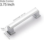 10 Pack 3.75 Inch(96mm) Hole Center Polished Chrome Modern Cabinet Pulls Kitchen Cabinet Handles Kitchen Cabinet Hardware Timeless Drawer Pulls for Dresser Cupboard Wardrobe, Chrome(3.75x10)
