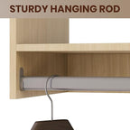 ROOMTEC 28.5" Tall Hanging Closet Unit, Modular Closet System with Hanging Rod, Wardrobe Organizer for Bedroom or Walk-in Closet, Wall Mounted, Customizable Clothes Storage Unit, Wood
