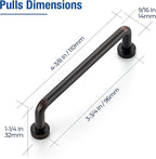 JOY DECOR Cabinet Pulls – 3-3/4 Inch Hole Center, Oil Rubbed Bronze, 30 Pack, Zinc Alloy Cabinet Handles for Drawers & Cupboard – Vintage Style Hardware for Kitchen, Bathroom, Dresser