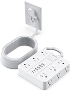 Power Strip Surge Protector 20ft Extension Cord,SMNICE Flat Plug with 12 Outlets 6 USB(2 USB C),Surge Protector Charging Station with Overload Protection for Home, Dorm,Office