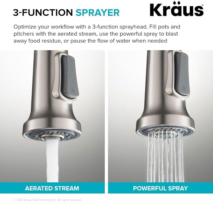 KRAUS Britt Touchless Sensor Commercial Single Handle Pull Down Kitchen Faucet in Spot Free Stainless Steel, KSF-1691SFS