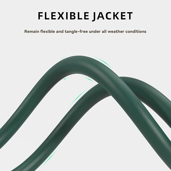 6ft Outdoor Extension Cord - 16/3 Heavy Duty SJTW Waterproof Green Electrical Cable with 3 Prong Grounded Plug for Safety, Great for Lawn and Major Appliances