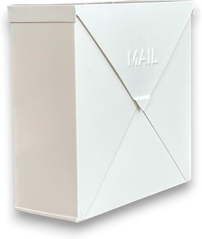 NACH Mailboxes for Outside Wall Mount, 10 x 10 x 4 inch White Wall Mount Mailbox, Waterproof Mailboxes for Outside - Chicago Style Mail Box