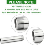 TAISHER 2PCS 304 Stainless Steel Pipe Fittings, 1" NPT Male Threaded, 6" Length Weld Nipple Cast Pipe