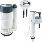 T Tulead Toilet Fill Valve, Dual Flush Valve, Push Button, Toilet Tank Parts Replacement, Converter Kit, for 10"-12" Toilet Tank, for Fill Valve 0.8" Thread, for Drain Hole Dia, 2.56"