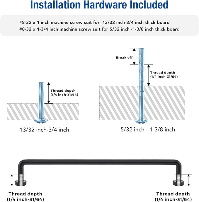 JOY DECOR Cabinet Pulls – 7-1/2 Inch Hole Center, Matte Black, 5 Pack, Zinc Alloy Cabinet Handles for Drawers & Cupboard – Vintage Style Hardware for Kitchen, Bathroom, Dresser, Furniture Makeover